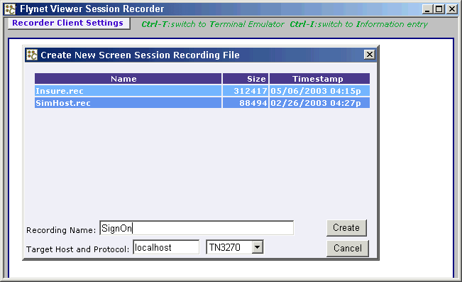 Recorder - Create File